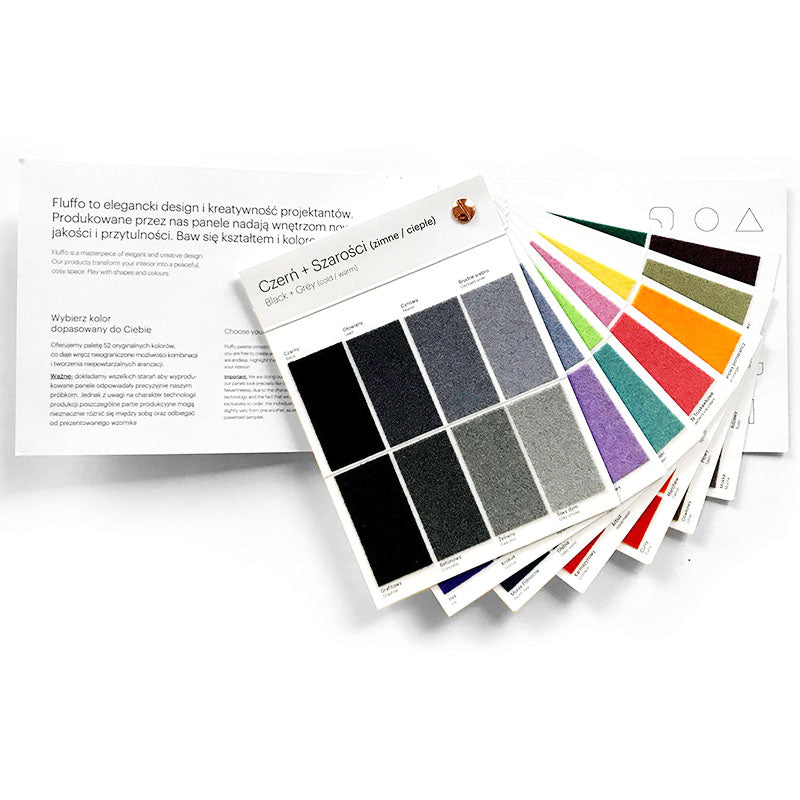 Fluffo - FLUFFO Colour Sample Swatch Booklet - Muffle Acoustics Limited