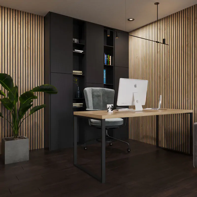 - MuffleTimber Panneau Acoustique en Bois - Chęne Classique (Feutre Noir) - Muffle Acoustics Limited