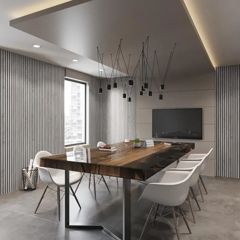 Muffle Acoustics Limited - MuffleTimber | Acoustic Slat Wood Wall Panel - Siberian Oak (Black Felt) - Muffle Acoustics Limited