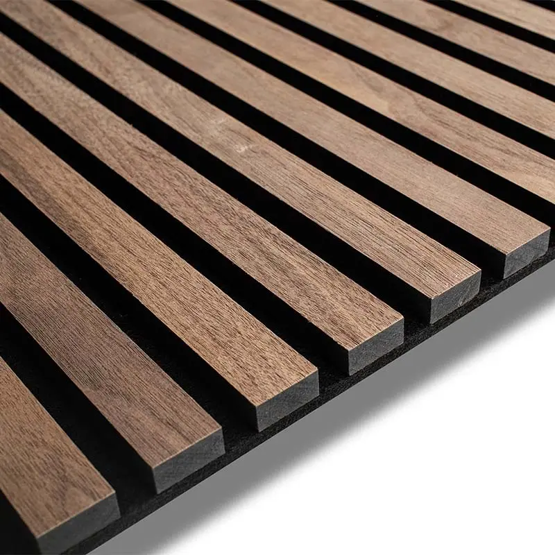 - MuffleTimber | Acoustic Slat Wood Wall Panel -  Walnut (Black Felt) - Muffle Acoustics Limited